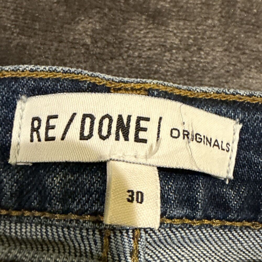 Re/Done Comfort Stretch High Rise Ankle Crop Jeans In Mid 70s. Size 30. - Picture 5 of 11